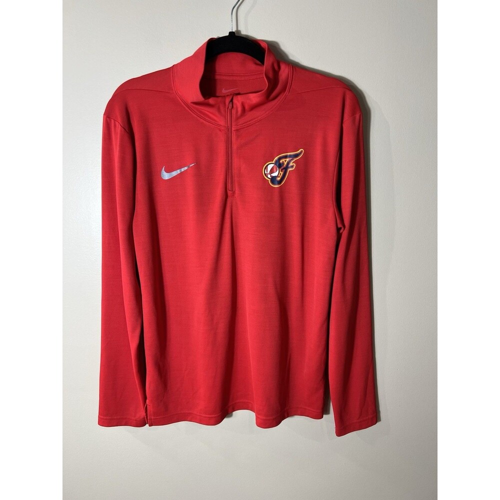 NIKE Indiana Fever Womens Size Small 1/4 Zip Pullover Mock Neck Shirt Red